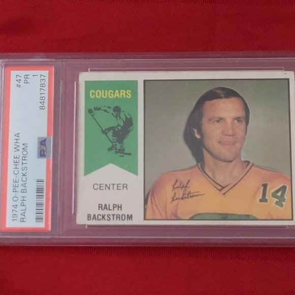 GRADED AND SEALED, 1974 O PEE CHEE, W.H.A. RALPH BACKSTROM CHICAGO COUGARS CARD! - Picture 1 of 4